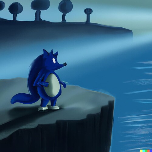DALL·E 2023-03-22 19.50.05 - Sonic the hedgehog in the style of Caspar David Friedrich