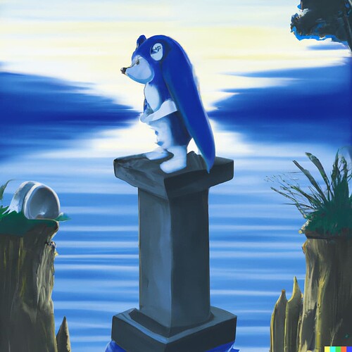 DALL·E 2023-03-22 19.50.00 - Sonic the hedgehog in the style of Caspar David Friedrich
